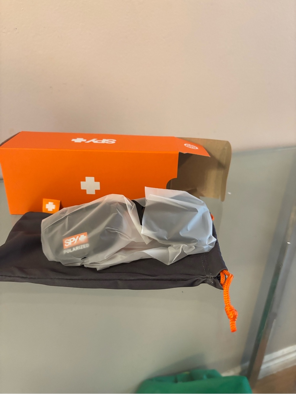 SPY Crossway Matte Black Sunglasses with Orange Box Accent